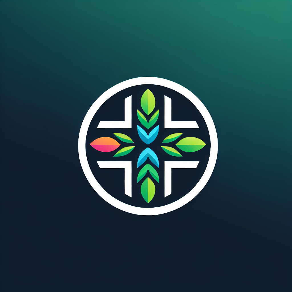 A logo for a health and wellness site that embodies a sense of direction, greenery , and well-being. The design should exude a feeling of strength and empowerment, while maintaining a clean, simple, and modern aesthetic. With no slogan